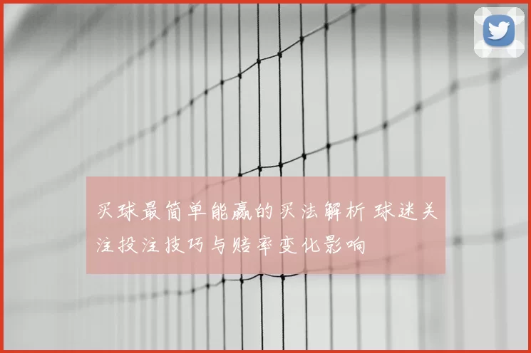 买球最简单能赢的买法解析 球迷关注投注技巧与赔率变化影响